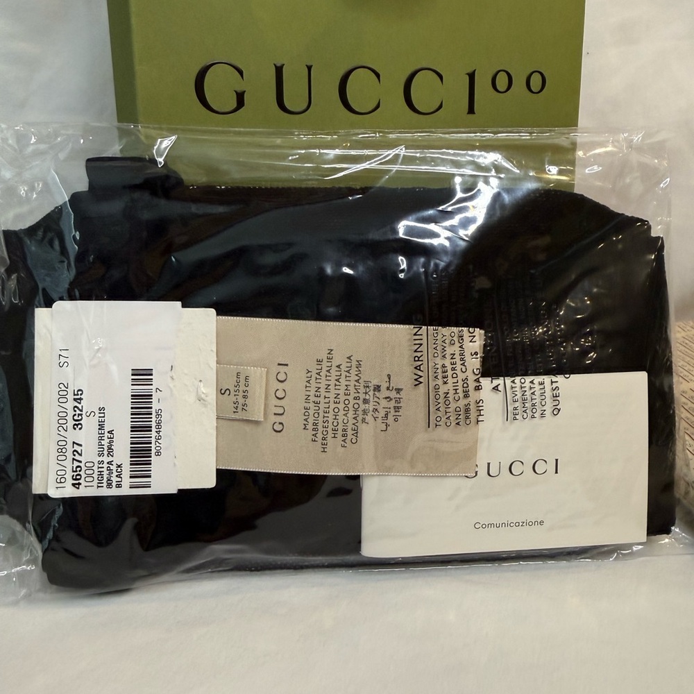 Gucci Interlocking G Tights Black Small NWT - Picture 3 of 5